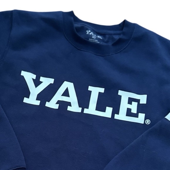Yale University Crewneck‎ Sweatshirt Size XS Blue White - Picture 1 of 4